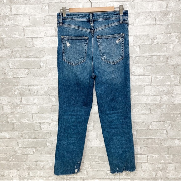 Free People High Waist Slim Straight Jeans Indigo - Picture 8 of 12